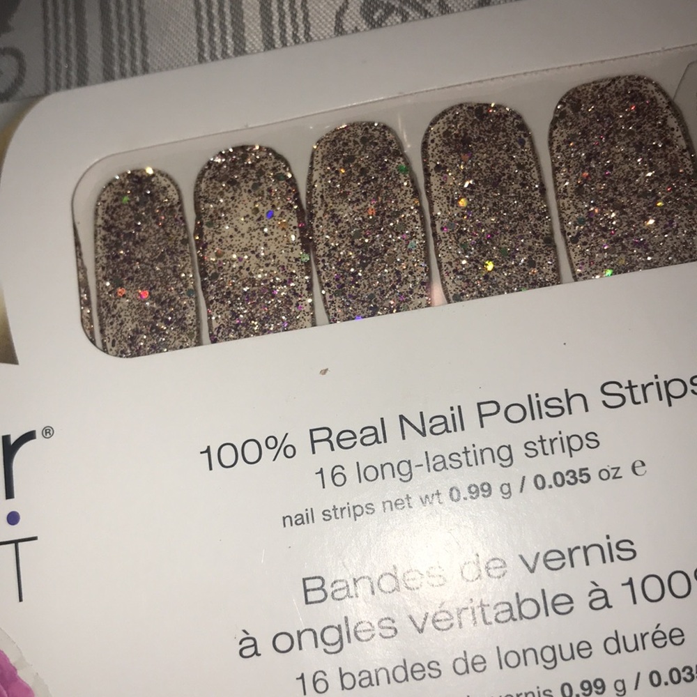 Color Street Glitter Nail Polish Strips - Champagne Gold Sparkle - Picture 2 of 2